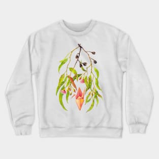 Eucalyptus and Origami Paper Crane Crewneck Sweatshirt